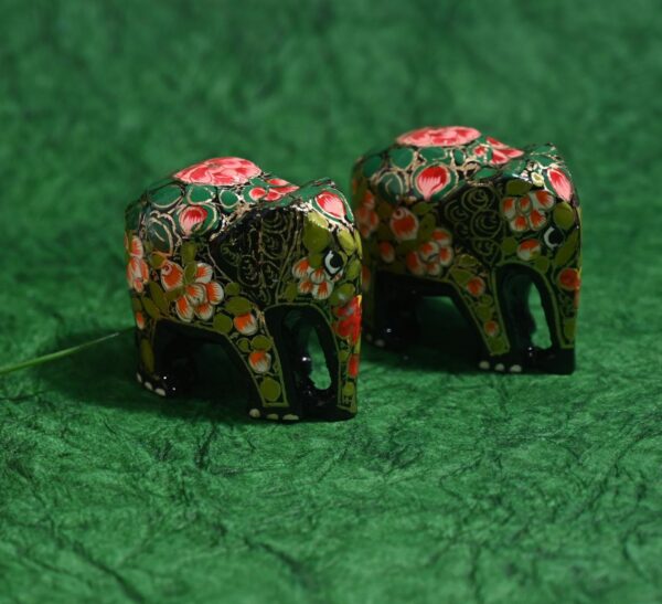Kashmiri Paper Mache Elephant showpiece pair