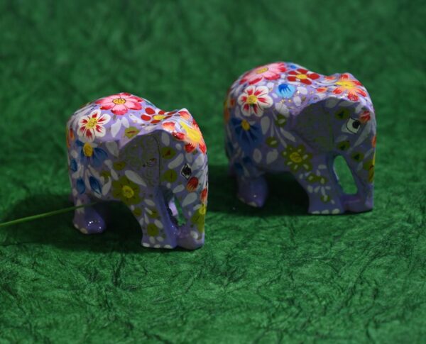 Kashmiri Paper Mache Elephant showpiece pair