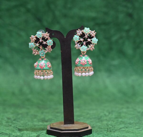 Handmade Diamond Zhumka Earrings