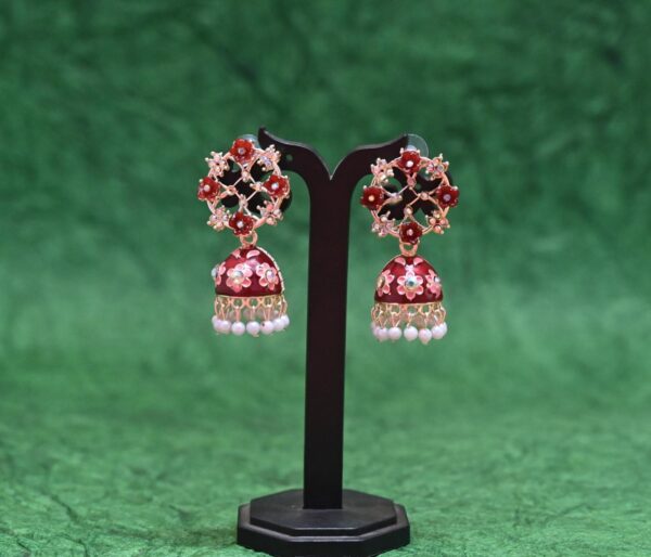 Handmade Diamond Zhumka Earrings