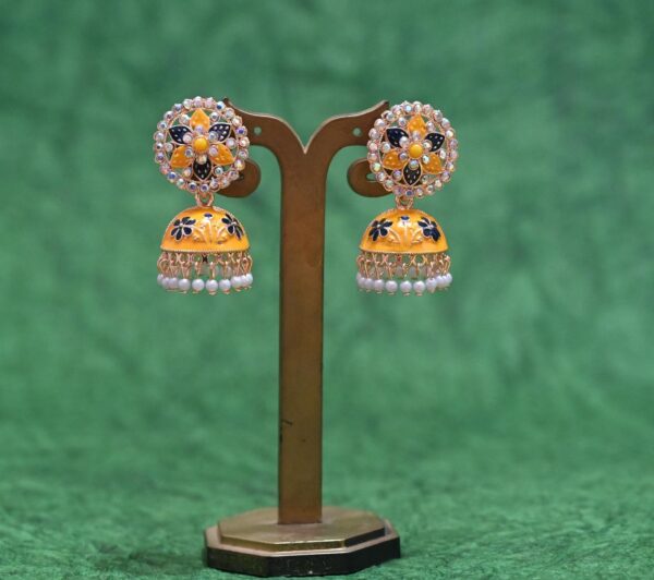Handmade Circular Meenakari Zhumka Earrings