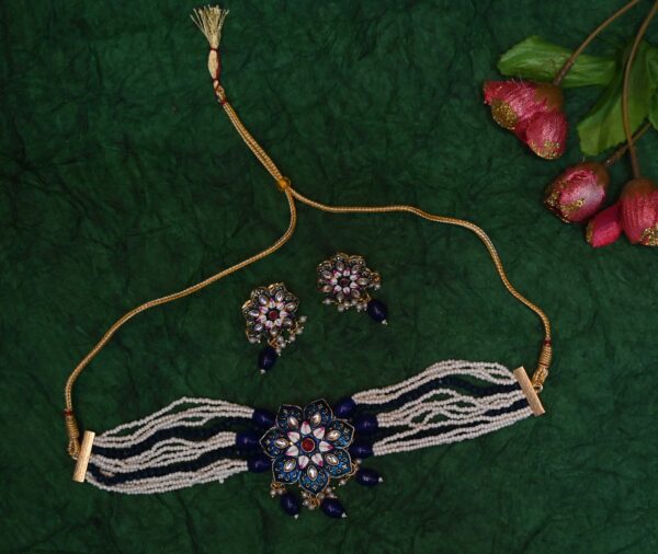 Handmade Meenakari Choukar Necklace set