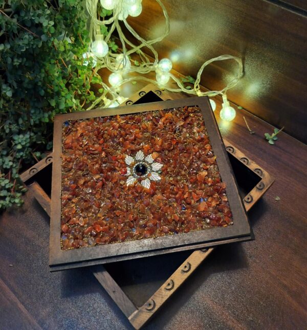 Handmade Gemstone Crushwork  Box - Image 2